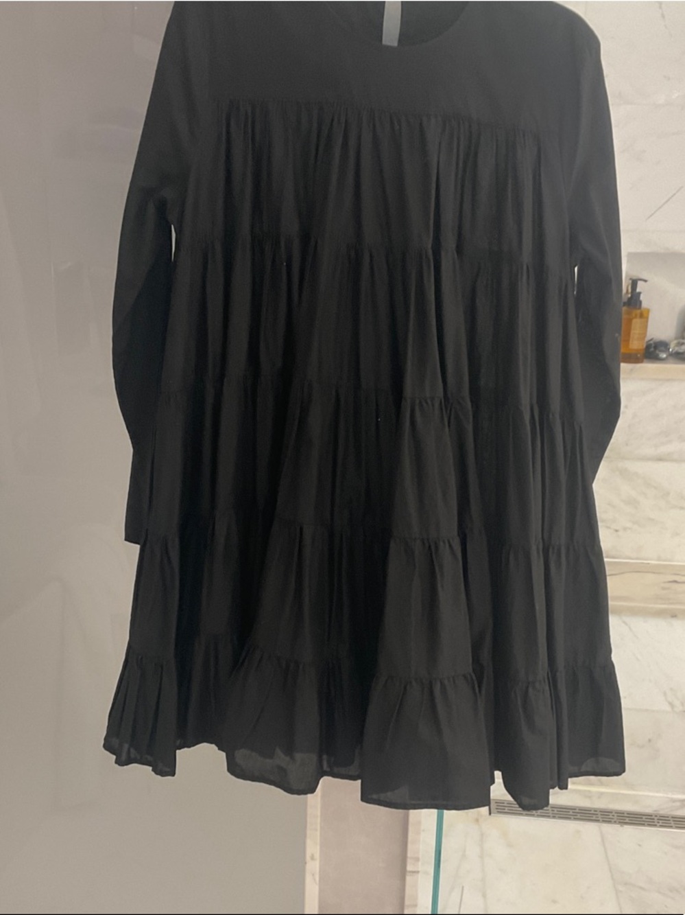 Black Tiered Midi Dress - Women